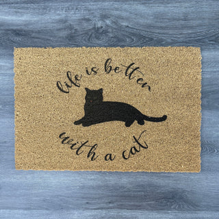 Black Cat Doormat