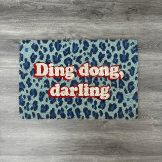 Blue Leopard Print Doormat