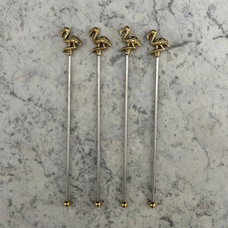 Flamingo Cocktail Stirrers (Set of 4) - Limited Abode
