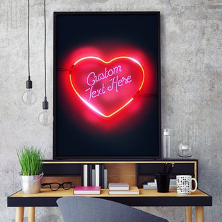 Custom Neon Love Heart Print - Limited Abode