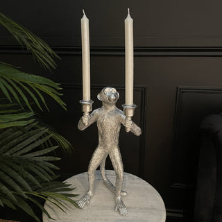 Silver Monkey Candelabra - Limited Abode